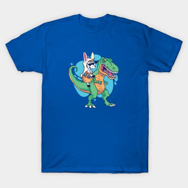 Unicorn in Bunny Suit Riding Dinosaur T-Shirt by SLAG_Creative